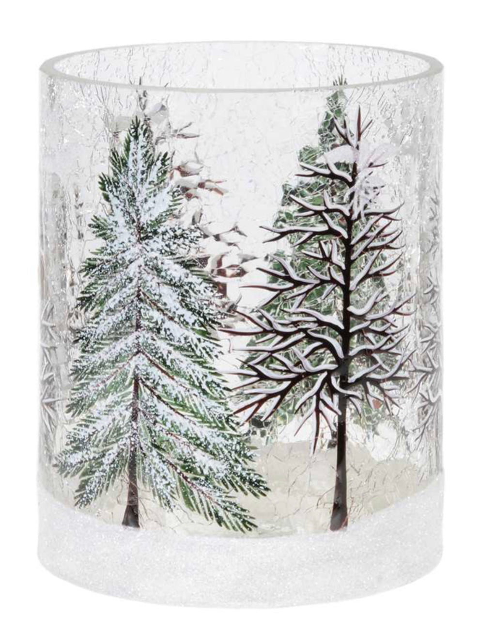 Clear Crackle Nature Scene Vase