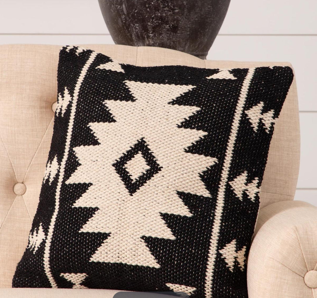 Black & Cream Aztec Pillow