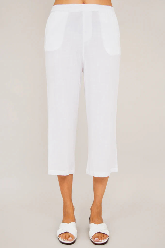 Bella White Bamboo Capri