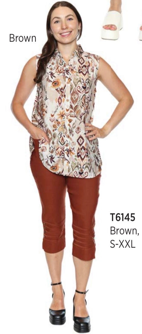 Sleeveless Patterned Blouse