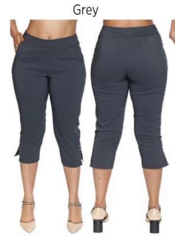 Pull On Capri W/Slit