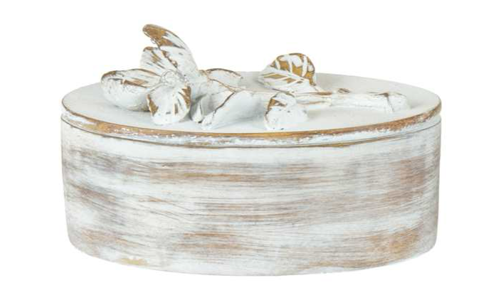 5” Oval Jewelry Box W/ Flowers