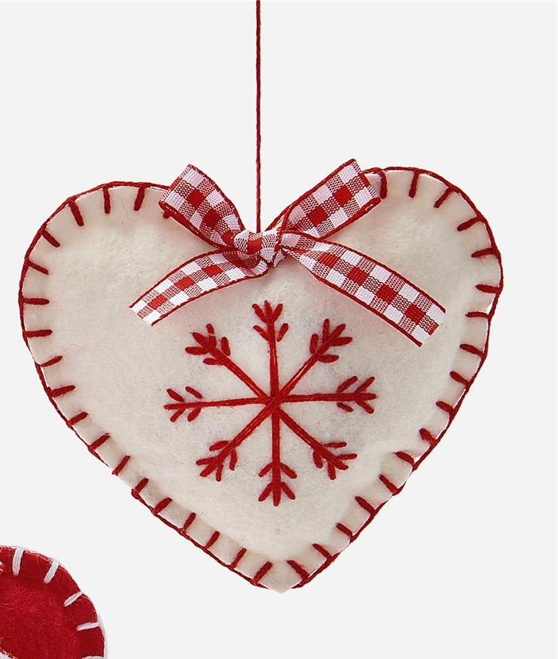 Christmas Felt Heart Ornament
