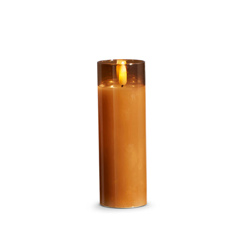 Gold Glass Pillar Candle