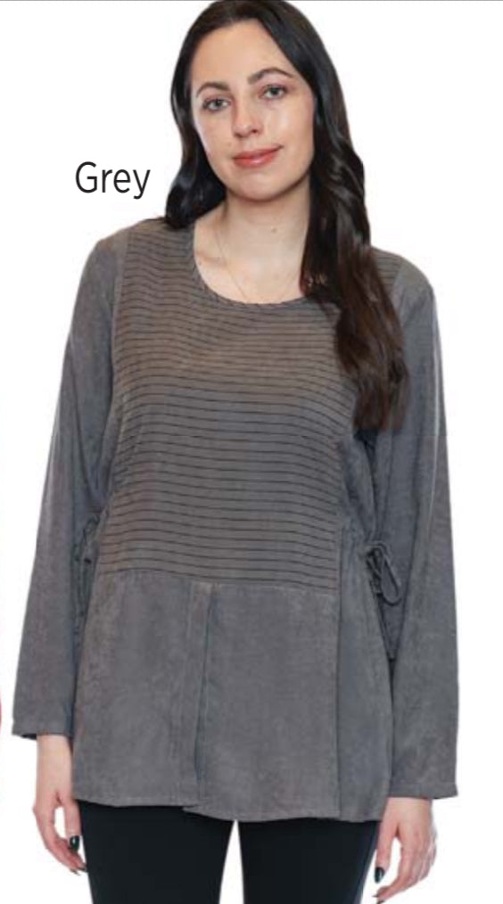 Suede Tunic with Drawstring Detail