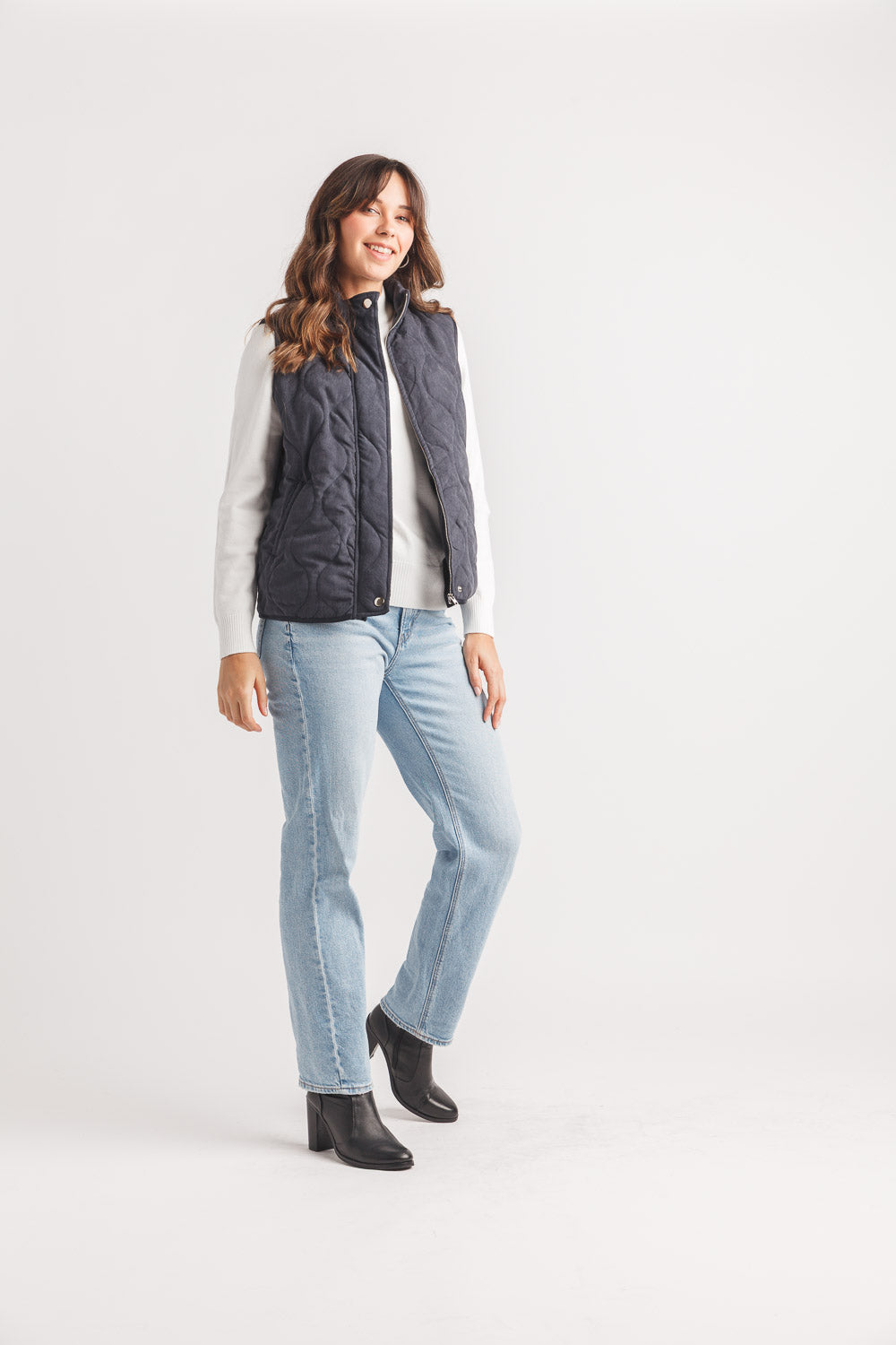 Quilted Zip Vest W/Pockets