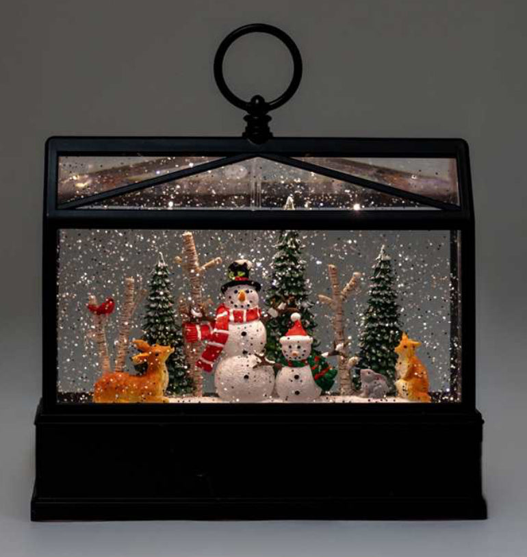 LED Sunroom Snowman Water Lantern