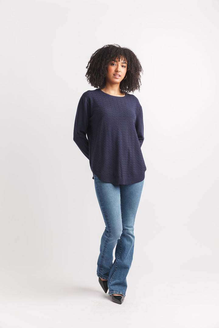 Textured Crew Neck Sweater