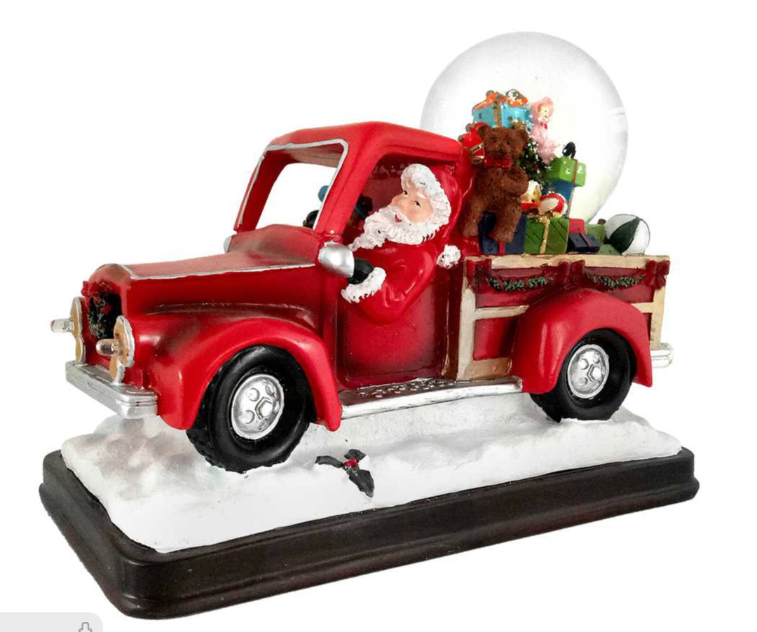 Santa In Truck Water Lantern