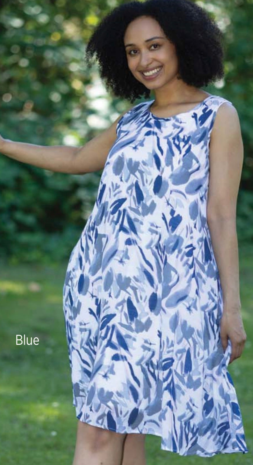 Sleeveless Floral Print Dress W/Pockets