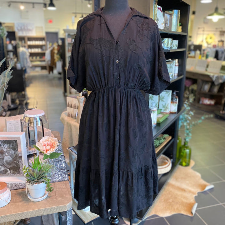 Flowy V-Neck Short Sleeve Dress