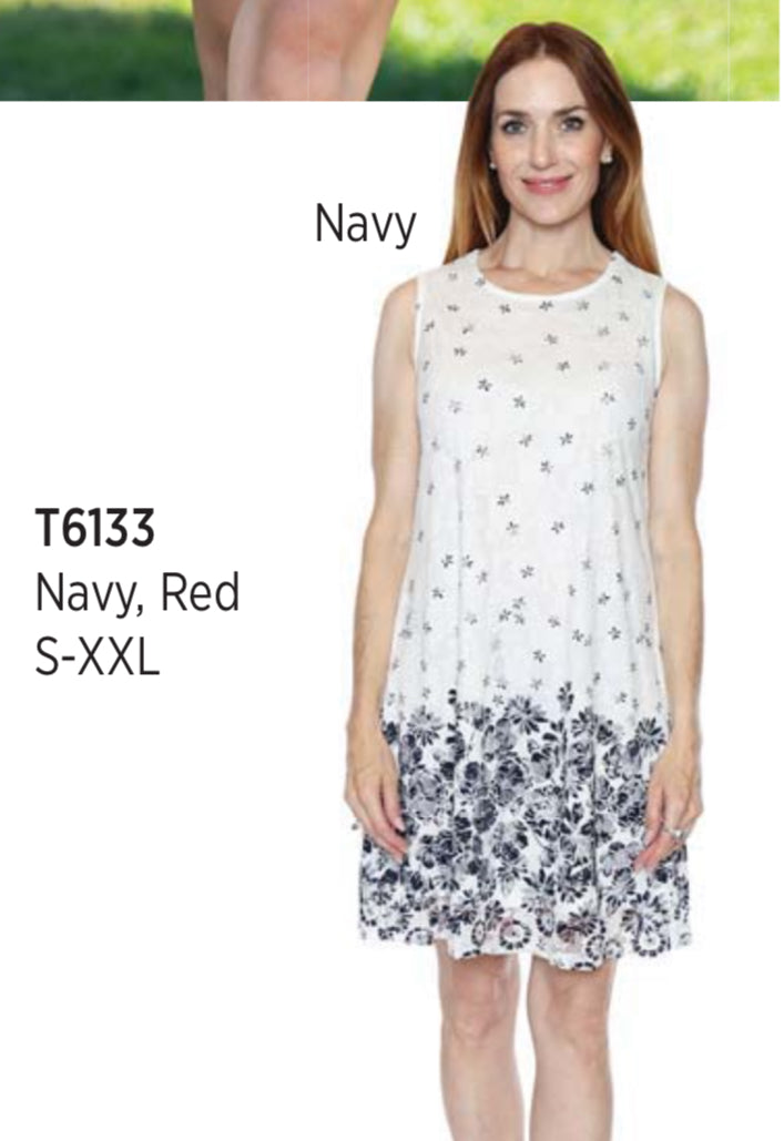 Sleeveless Shorter Pattern Dress