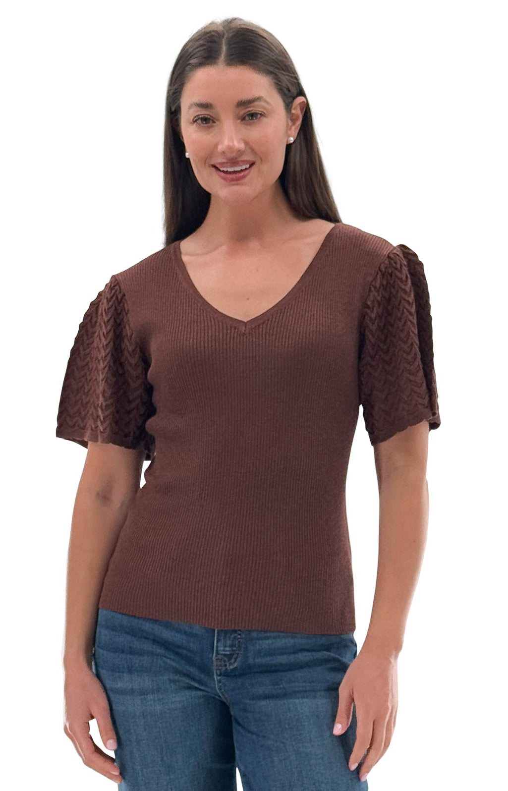 Copper T-Shirt W/Frilly Sleeves