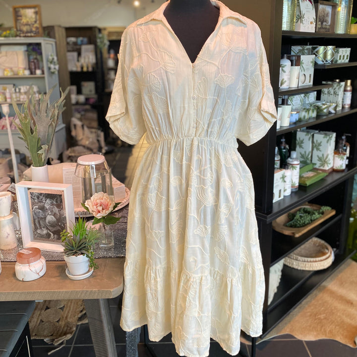 Flowy V-Neck Short Sleeve Dress