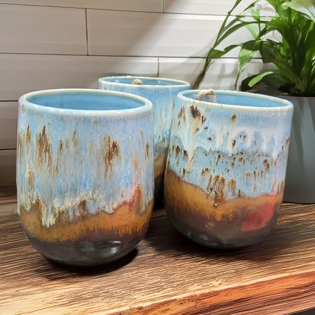 Copper Waterfall Pottery Wine Cup