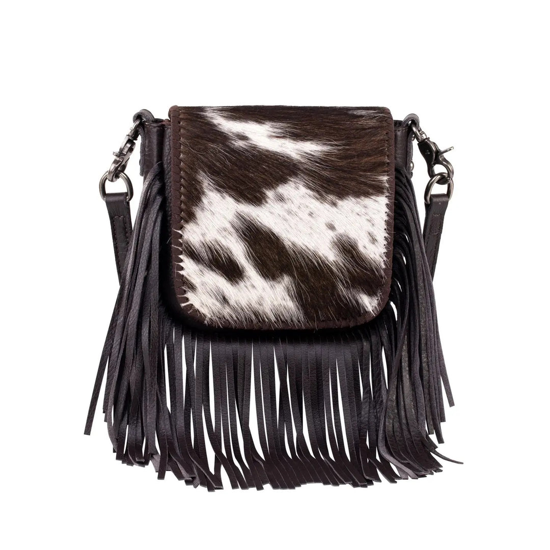 Leather Hair On Fringe Bag