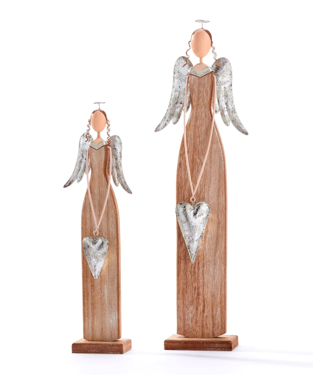 Set Of 2 Metal Angel Figurine