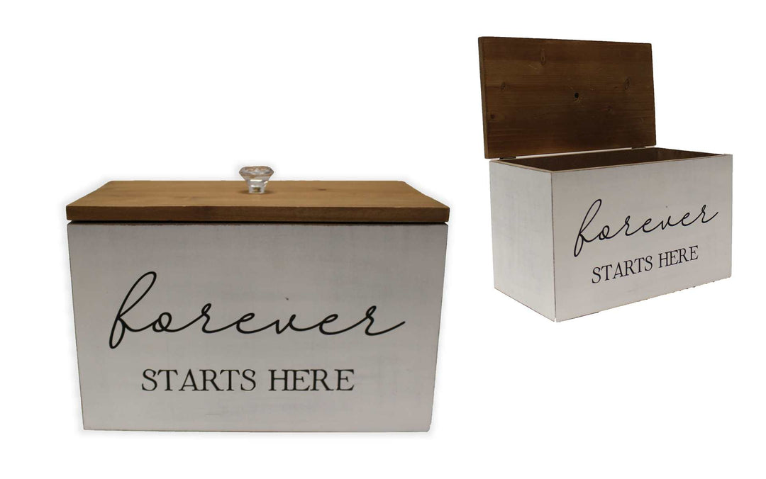 Wood Treasure Box “Forever Starts Here”