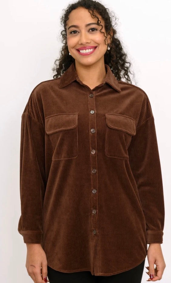 Ginna Jacket Corduroy Dark Coffee