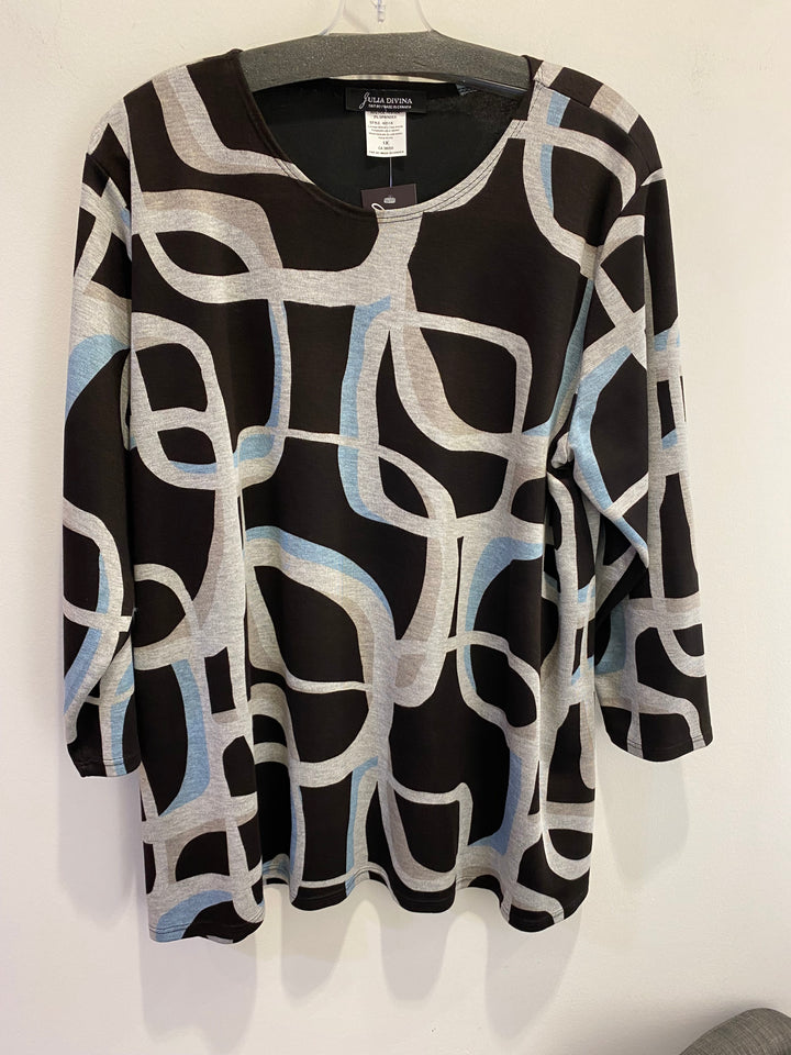 Patterned Round Neck Top