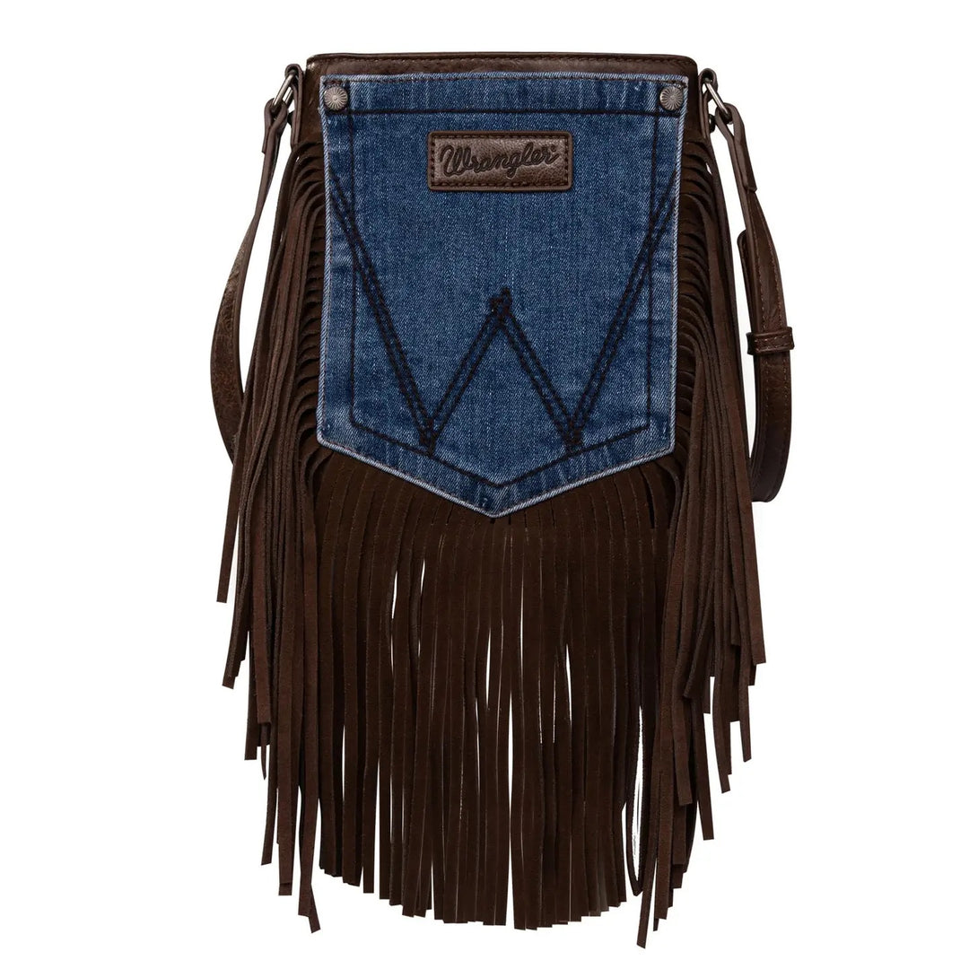 Wrangler Leather Denim Tassel Purse