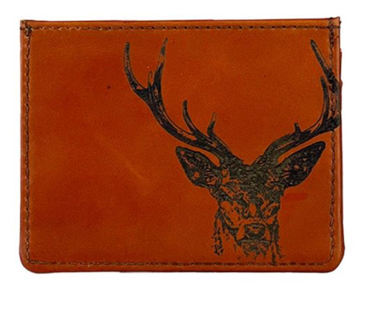 Leather Stag Card Wallet
