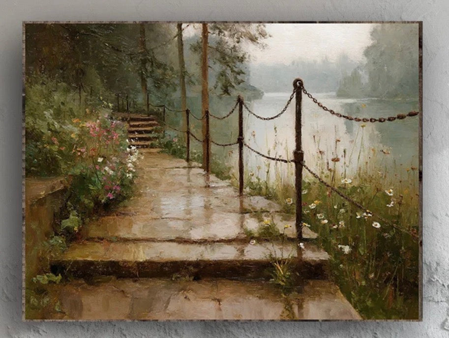 8088 Lakeside Path In The Rain