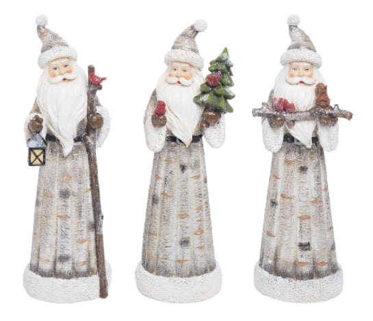 Resin Birch Santa Figurines