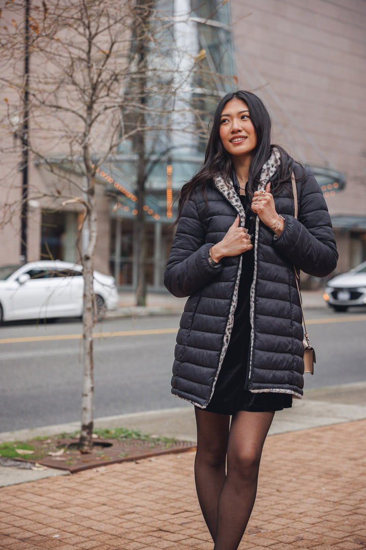 Reversible Faux Fur Puffer Jacket