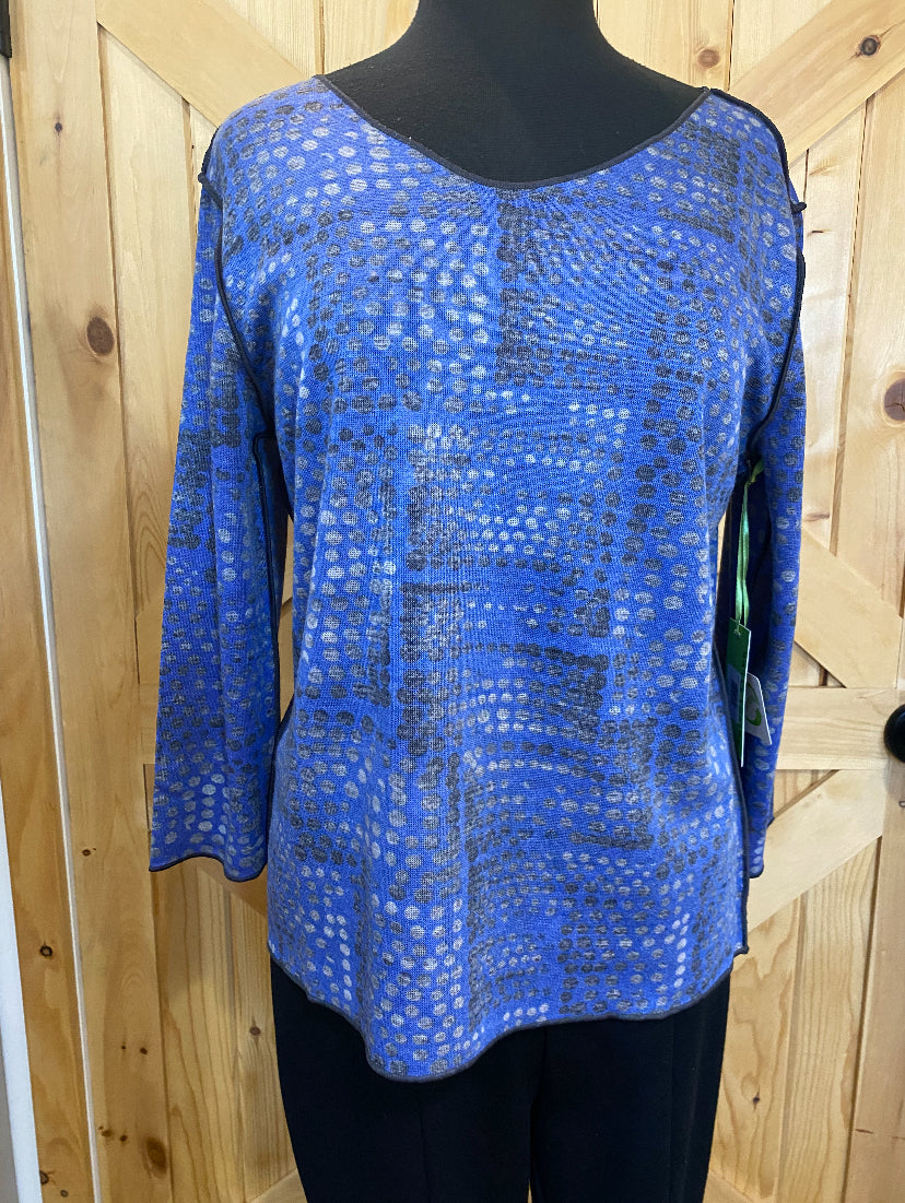 Reversible Abstract Blue Long Sleeve