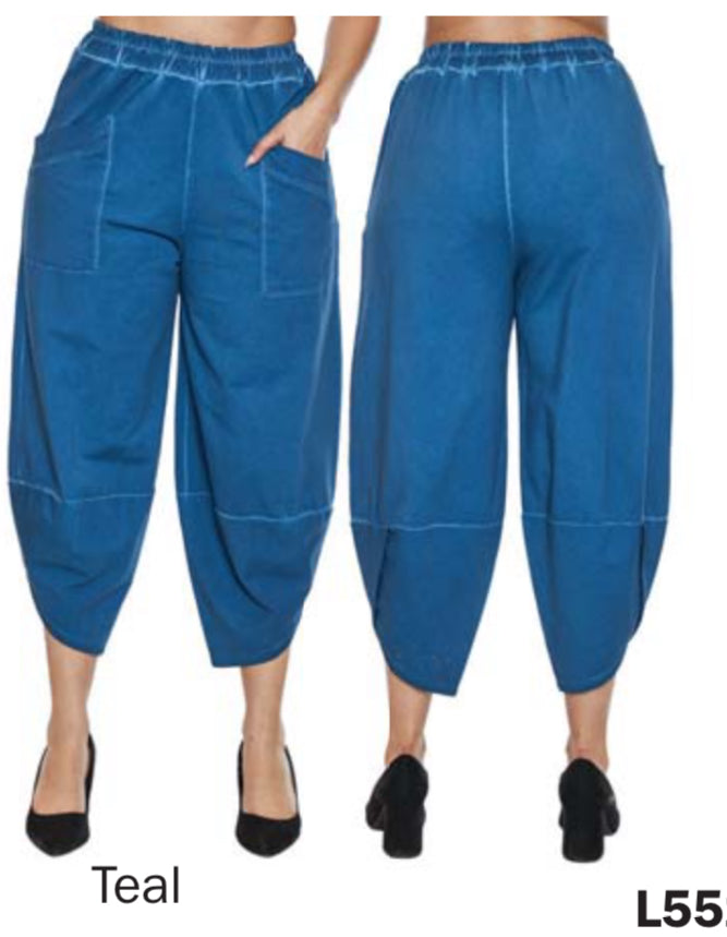 Denim Color Cropped Pant