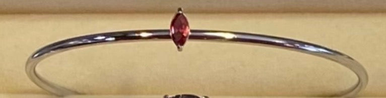 Silver Birth Gem Bracelet