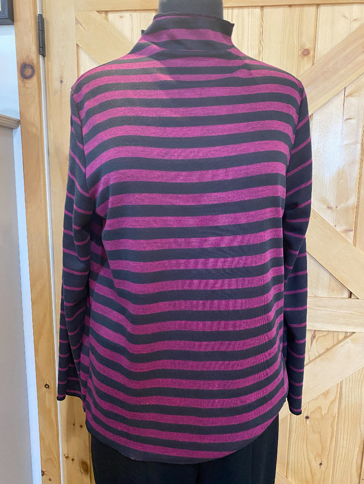 Reversible Block Plaid Mock Neck Sweater