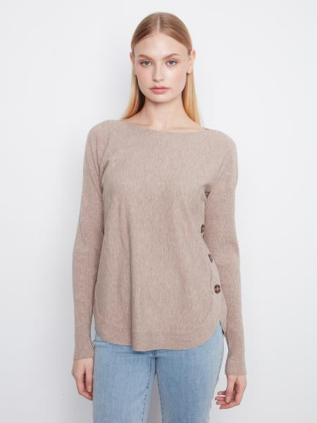 Long Sleeve Drop Boat Neck Sweater