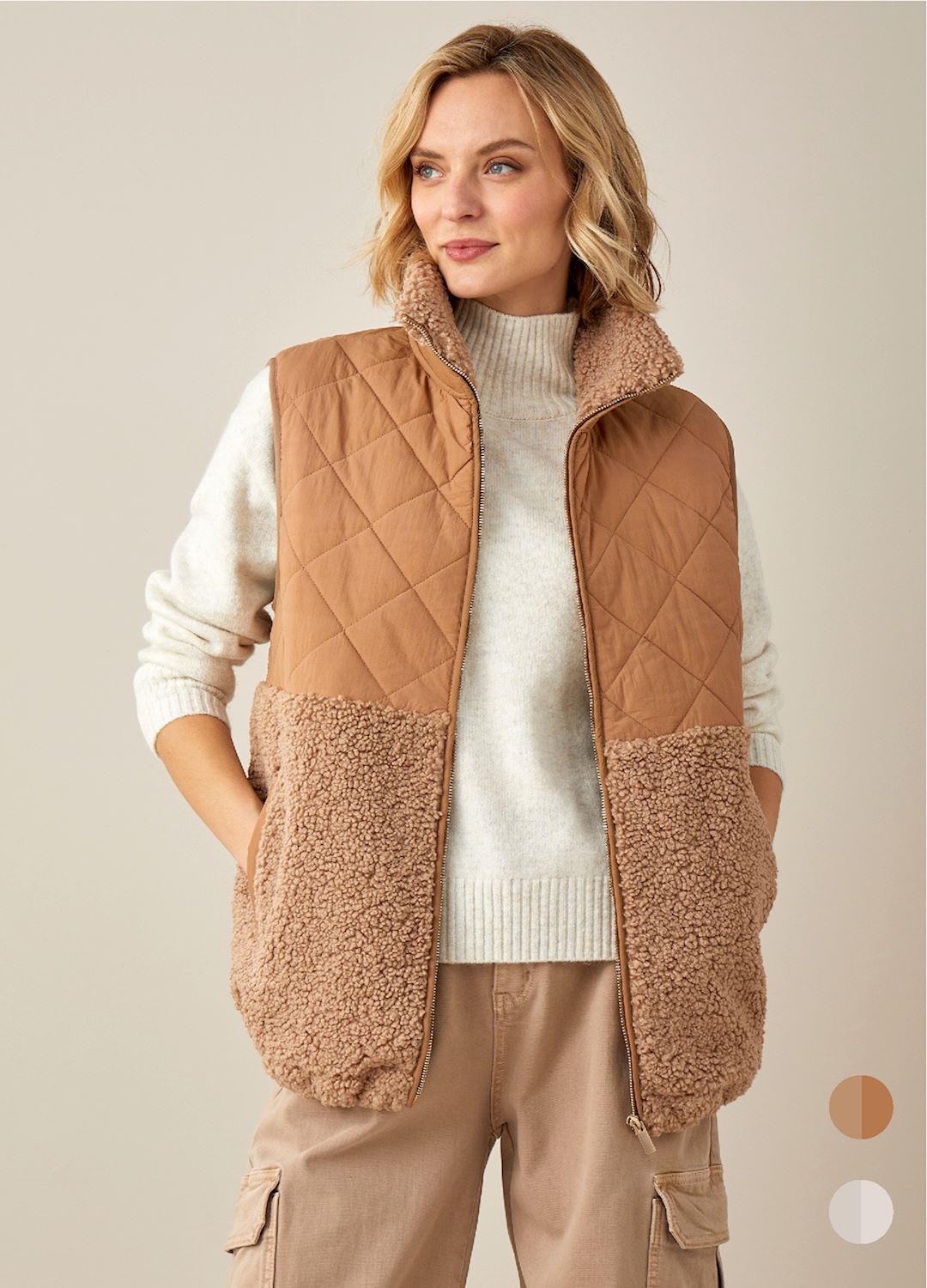 Quilted Sherpa Vest