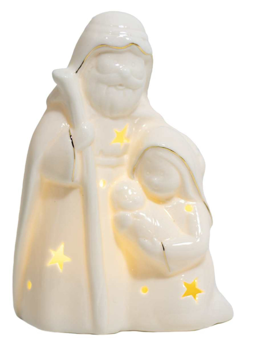 Ceramic LED White Nativity Figurine
