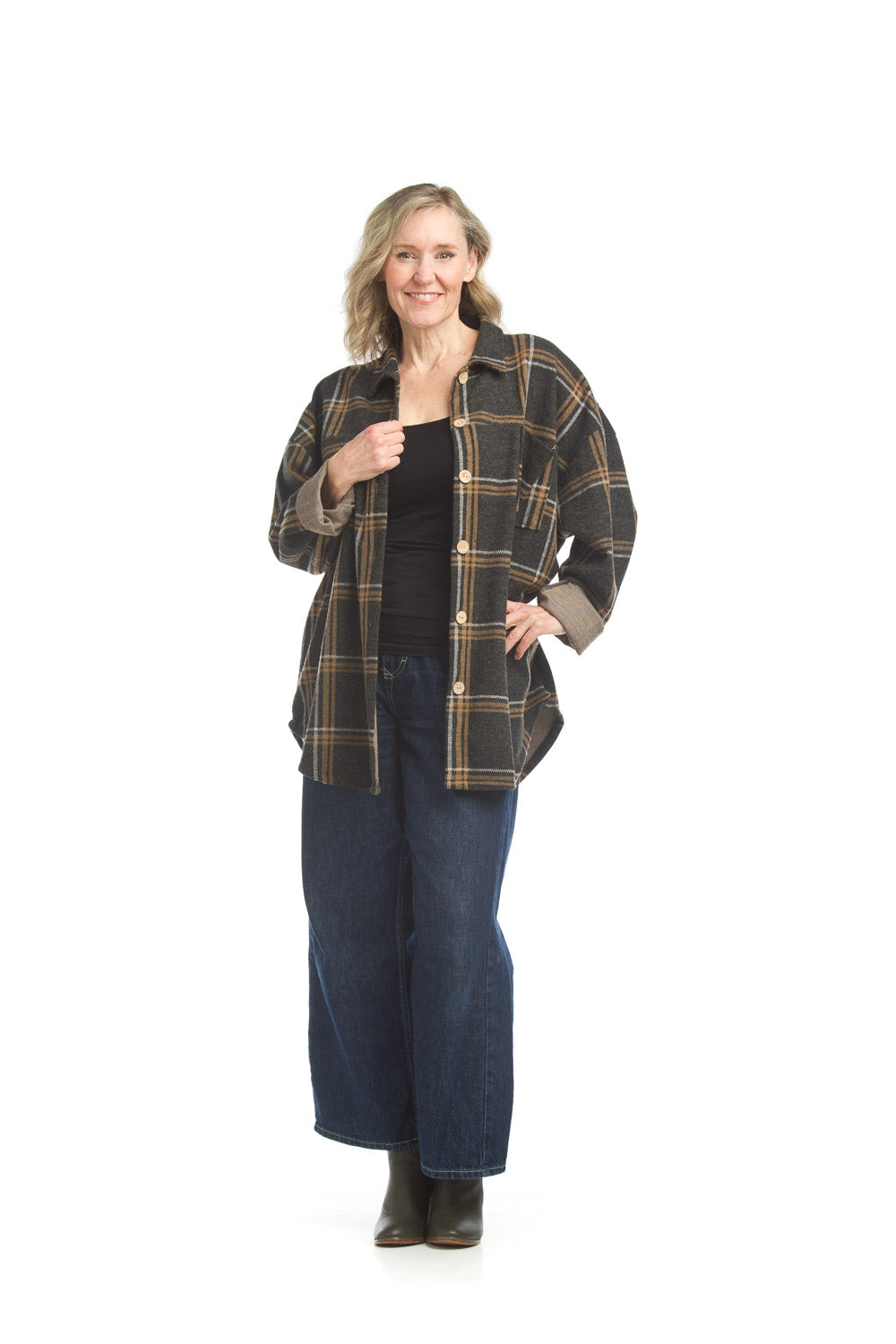 Plaid Lightweight Shacket W/ Pockets