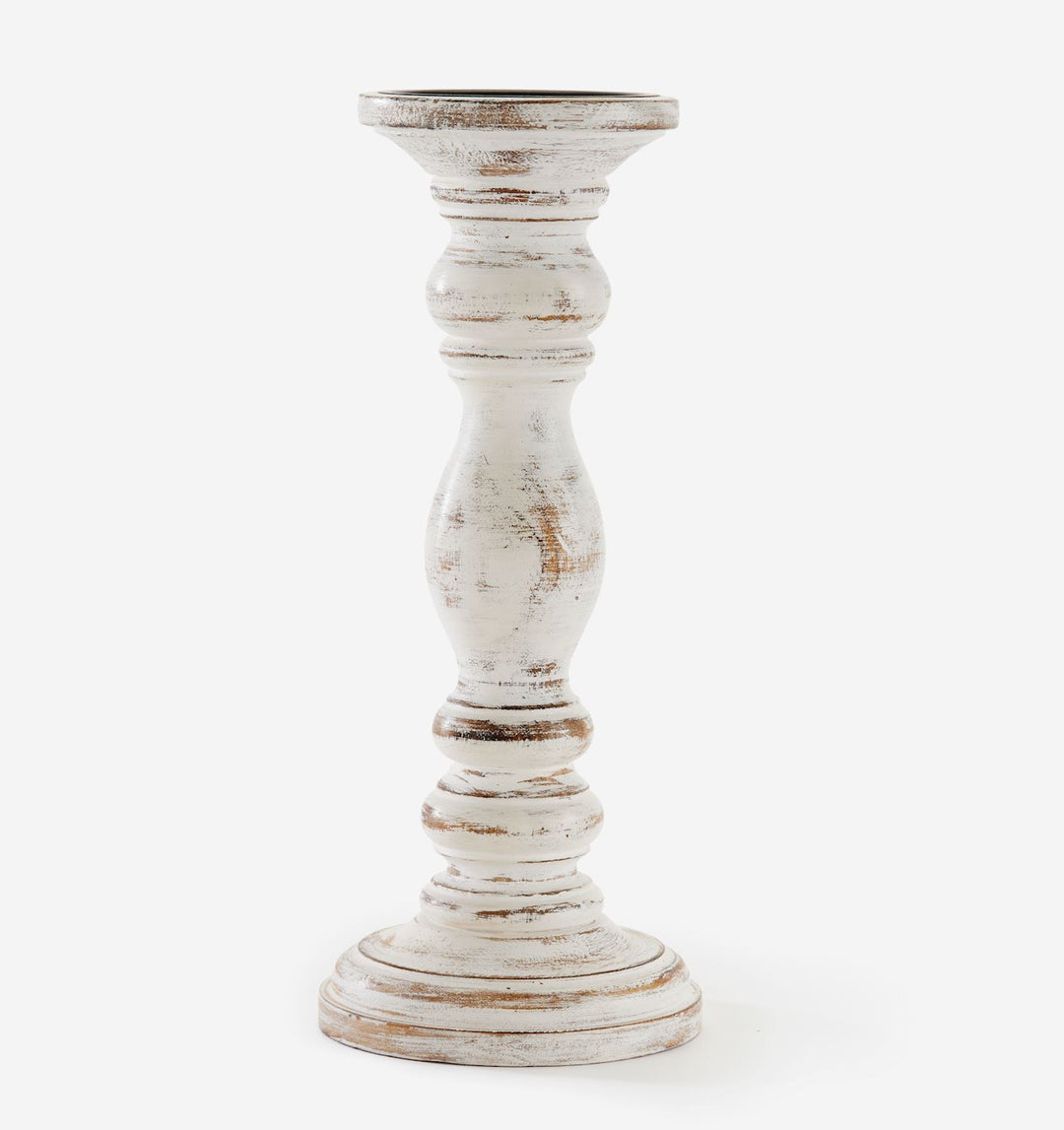 Rustic White Candle Holder