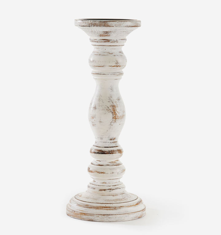 Rustic White Candle Holder