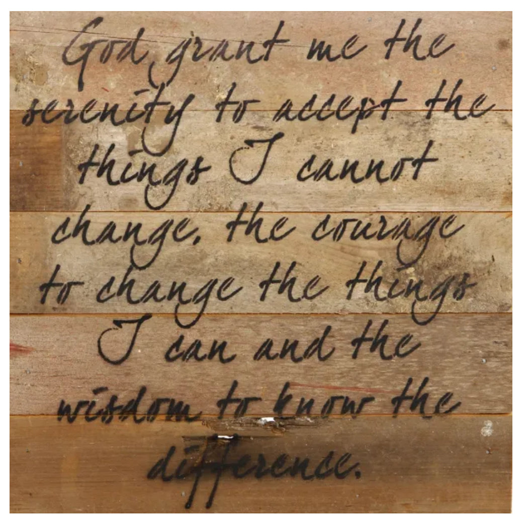 10x10” God Grant Me Serenity Wood Sign