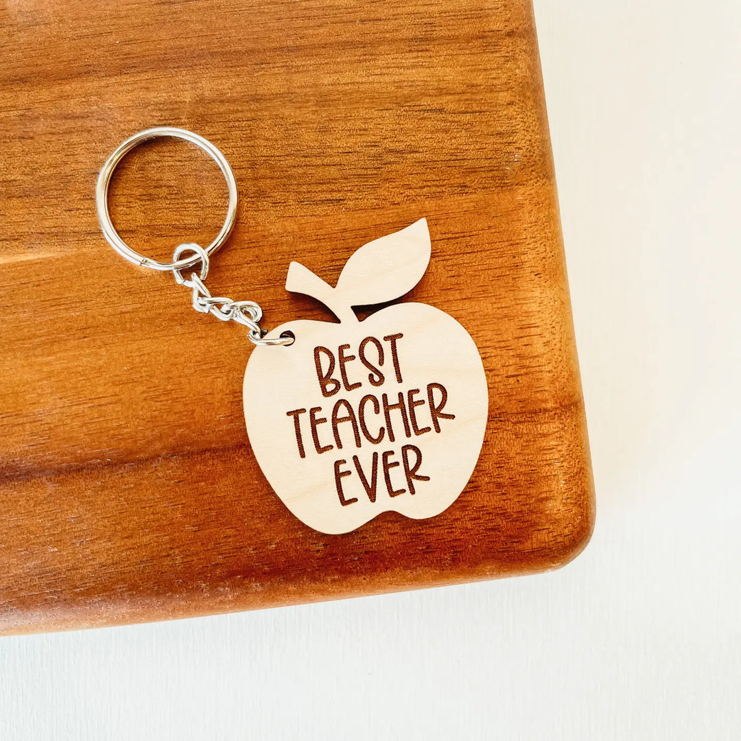 Best Teacher Wood Keychain