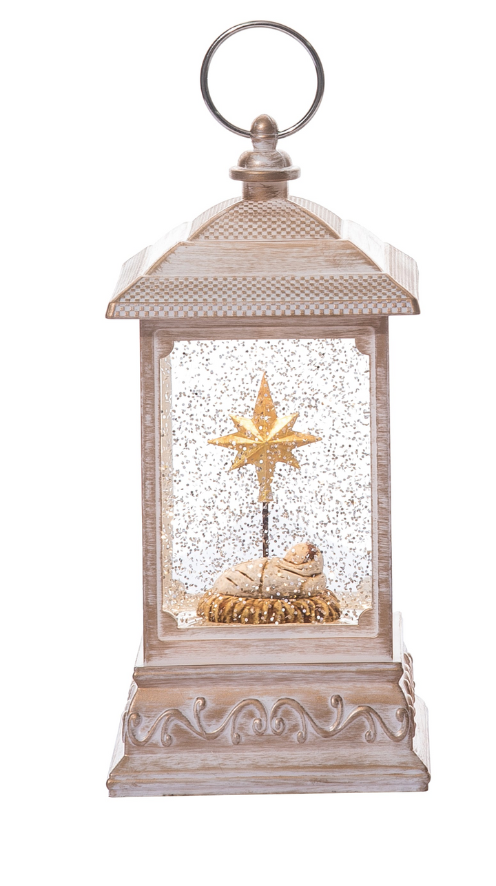 Plastic Light Up Swirling Nativity Water Globe