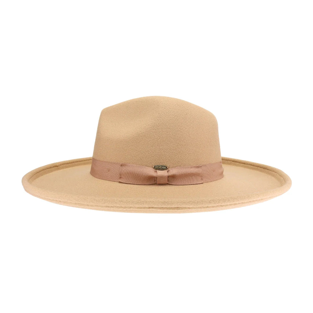 CC. Rolled Edge Brim Vegan Felt Hat