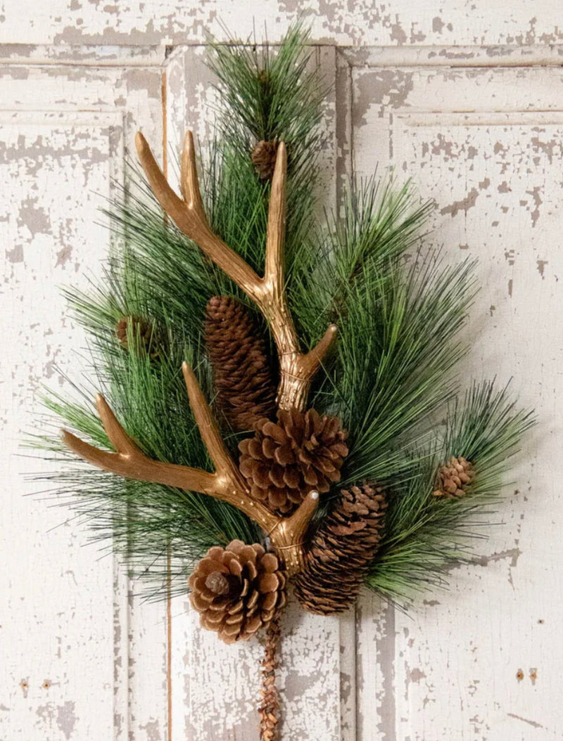 White Pine W/Gold Antlers