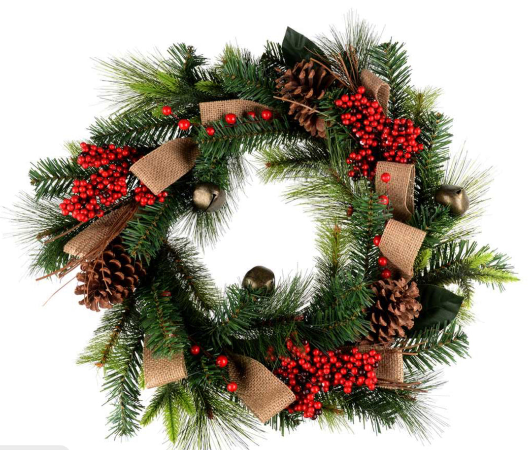 Pine Wreath W/Pinecones & Berries