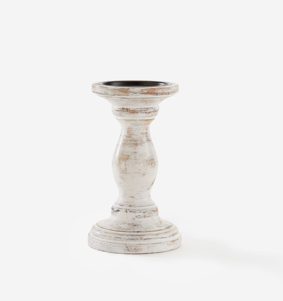 Rustic White Candle Holder
