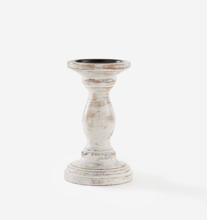 Rustic White Candle Holder