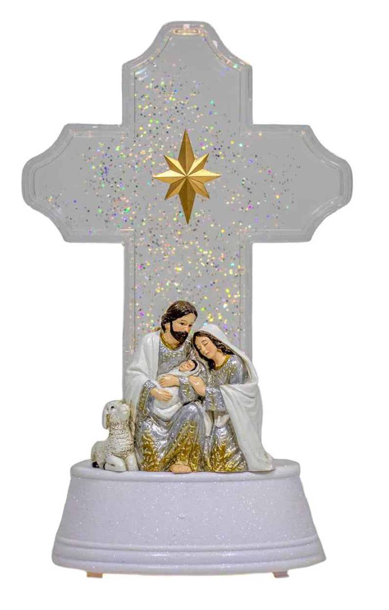 LED Nativity Cross Shelf Sitter