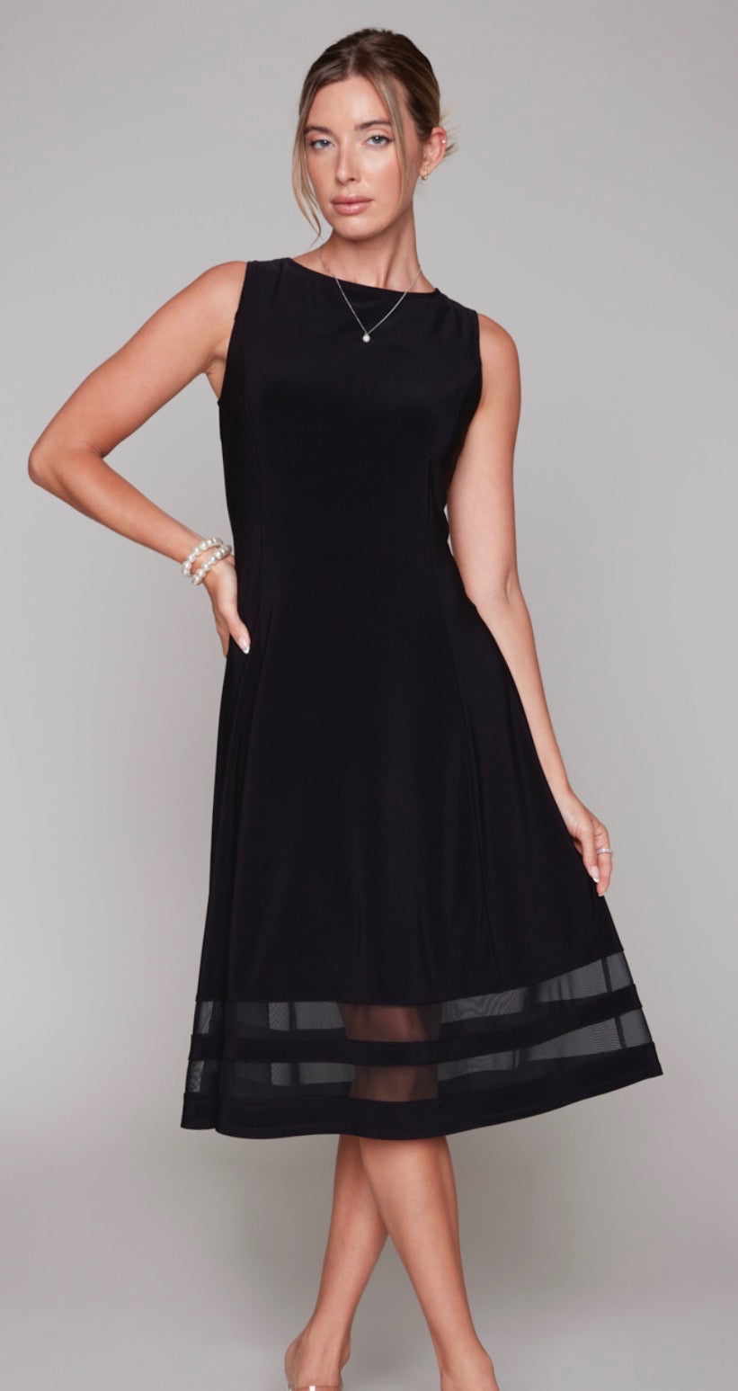 Sleeveless Mesh Stripe Dress