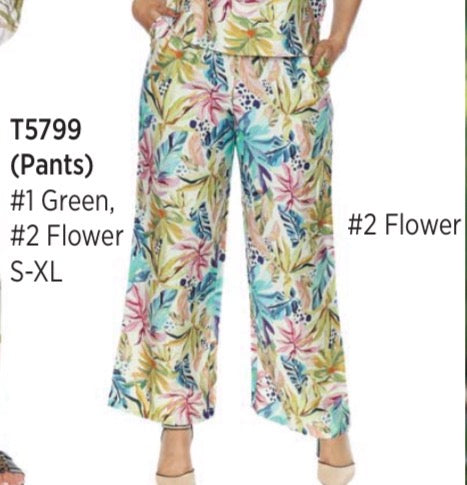 Multi Color Leaf Pattern Pant